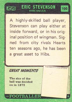 1970-71 A&BC Chewing Gum Footballers (Scottish) #100 Eric Stevenson Back