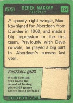1970-71 A&BC Chewing Gum Footballers (Scottish) #101 Derek Mckay Back