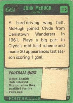 1970-71 A&BC Chewing Gum Footballers (Scottish) #110 John McHugh Back