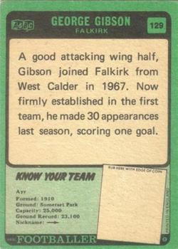 1970-71 A&BC Chewing Gum Footballers (Scottish) #129 George Gibson Back