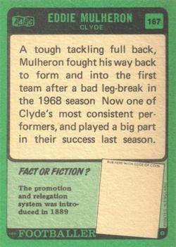 1970-71 A&BC Chewing Gum Footballers (Scottish) #167 Eddie Mulheron Back