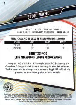 2020-21 Finest UEFA Champions League #2 Sadio Mané Back