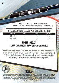 2020-21 Finest UEFA Champions League #3 Luis Henrique Back
