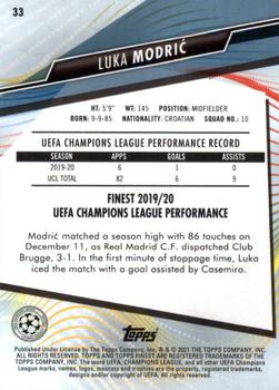 2020-21 Finest UEFA Champions League #33 Luka Modrić Back