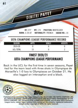 2020-21 Finest UEFA Champions League #61 Dimitri Payet Back
