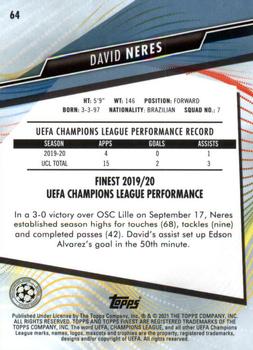2020-21 Finest UEFA Champions League #64 David Neres Back