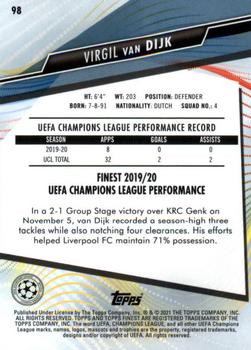 2020-21 Finest UEFA Champions League #98 Virgil van Dijk Back