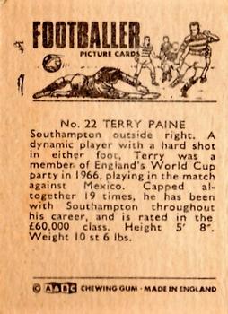 1966-67 A&BC Footballers #22 Terry Paine Back