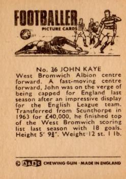 1966-67 A&BC Footballers #36 John Kaye Back
