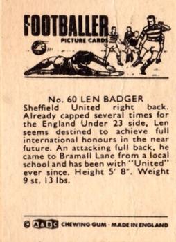 1966-67 A&BC Footballers #60 Len Badger Back