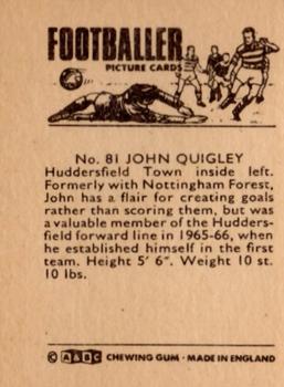 1966-67 A&BC Footballers #81 Johnny Quigley Back