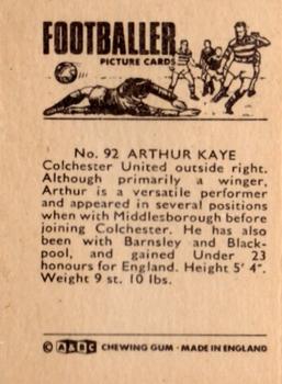 1966-67 A&BC Footballers #92 Arthur Kaye Back