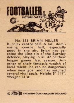 1966-67 A&BC Footballers #181 Brian Miller Back