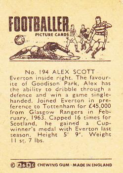 1966-67 A&BC Footballers #194 Alex Scott Back