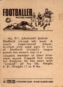 1966-67 A&BC Footballers #211 Graham Shaw Back