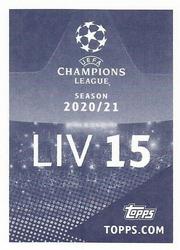 2020-21 Topps UEFA Champions League Sticker Collection #LIV 15 Divock Origi Back