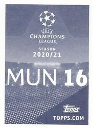 2020-21 Topps UEFA Champions League Sticker Collection #MUN 16 Marcus Rashford Back