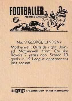 1967-68 A&BC Chewing Gum Footballers (Scottish) #9 George Lindsay Back