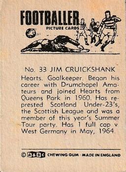 1967-68 A&BC Chewing Gum Footballers (Scottish) #33 Jim Cruickshank Back