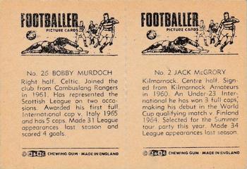 1967-68 A&BC Chewing Gum Footballers (Scottish) - Pairs Set #2 / 26 Jack McGrory / Bobby Murdoch Back