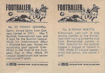 1967-68 A&BC Chewing Gum Footballers (Scottish) - Pairs Set #8 / 24 Frank Beattie / Tommy Gemmell Back
