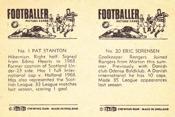 1967-68 A&BC Chewing Gum Footballers (Scottish) - Pairs Set #20 / 1 Erik Sorensen / Pat Stanton Back