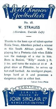 1938 John Sinclair Well Known Footballers (Scottish) #18 Bill Strauss Back