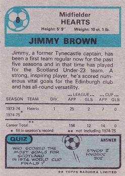 1975-76 Topps Footballers (Scottish, Blue Back) #8 Jimmy Brown Back