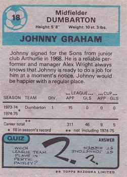 1975-76 Topps Footballers (Scottish, Blue Back) #18 Johnny Graham Back