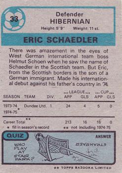 1975-76 Topps Footballers (Scottish, Blue Back) #33 Erich Schaedler Back