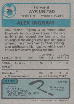 1975-76 Topps Footballers (Scottish, Blue Back) #35 Alex Ingram Back