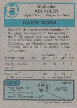 1975-76 Topps Footballers (Scottish, Blue Back) #57 David Robb Back