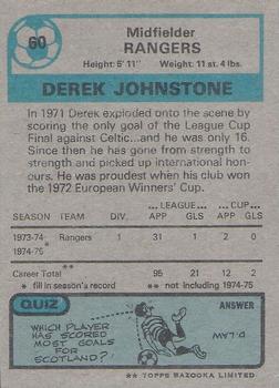 1975-76 Topps Footballers (Scottish, Blue Back) #60 Derek Johnstone Back