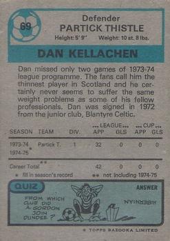 1975-76 Topps Footballers (Scottish, Blue Back) #69 Dan Kellachen Back