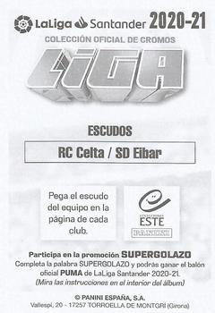 2020-21 Panini LaLiga Santander Este Stickers #NNO Escudos - RC Celta / SD Eibar Back