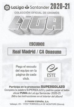 2020-21 Panini LaLiga Santander Este Stickers #NNO Escudos - Real Madrid / CA Osasuna Back