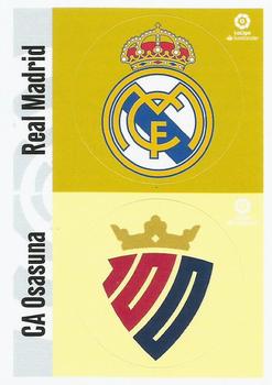 2020-21 Panini LaLiga Santander Este Stickers #NNO Escudos - Real Madrid / CA Osasuna Front