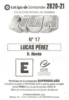 2020-21 Panini LaLiga Santander Este Stickers #17 Lucas Pérez Back