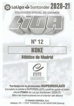 2020-21 Panini LaLiga Santander Este Stickers #12 Koke Back