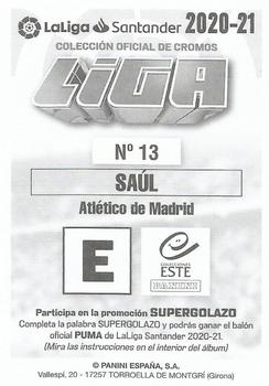 2020-21 Panini LaLiga Santander Este Stickers #13 Saúl Ñíguez Back