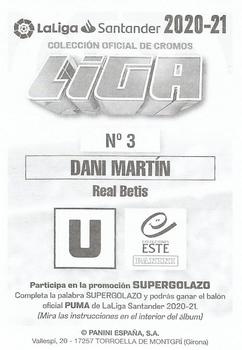 2020-21 Panini LaLiga Santander Este Stickers #3 Dani Martin Back