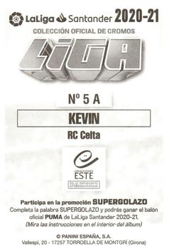 2020-21 Panini LaLiga Santander Este Stickers #5A Kevin Vazquez Back