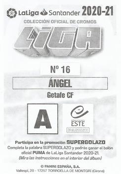 2020-21 Panini LaLiga Santander Este Stickers #16 Ángel Rodriguez Back