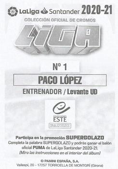2020-21 Panini LaLiga Santander Este Stickers #1 Paco Lopez Back
