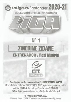 2020-21 Panini LaLiga Santander Este Stickers #1 Zinedine Zidane Back