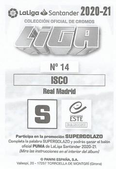 2020-21 Panini LaLiga Santander Este Stickers #14 Isco Back