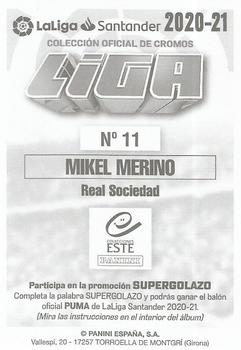 2020-21 Panini LaLiga Santander Este Stickers #11 Mikel Merino Back
