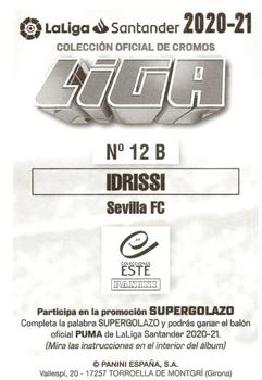 2020-21 Panini LaLiga Santander Este Stickers #12B Oussama Idrissi Back