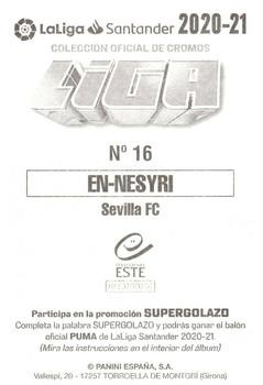 2020-21 Panini LaLiga Santander Este Stickers #16 Youssef En-Nesyri Back