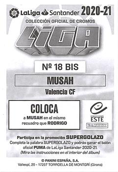 2020-21 Panini LaLiga Santander Este Stickers #18bis Yunus Musah Back